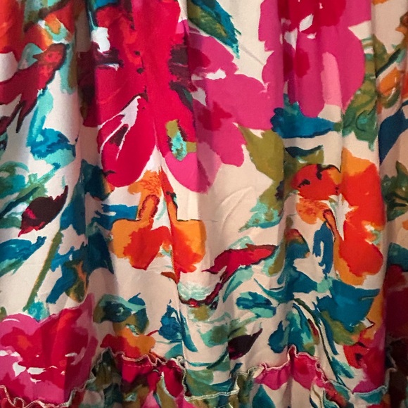 FLORAL | boho smocked dress size M - Picture 5 of 8